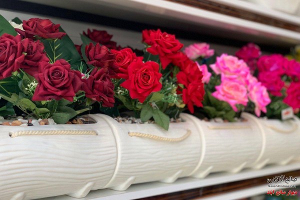فروش عمده  گلدان رز۷گل تنه درختی